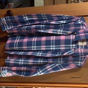 Pink and blue button down